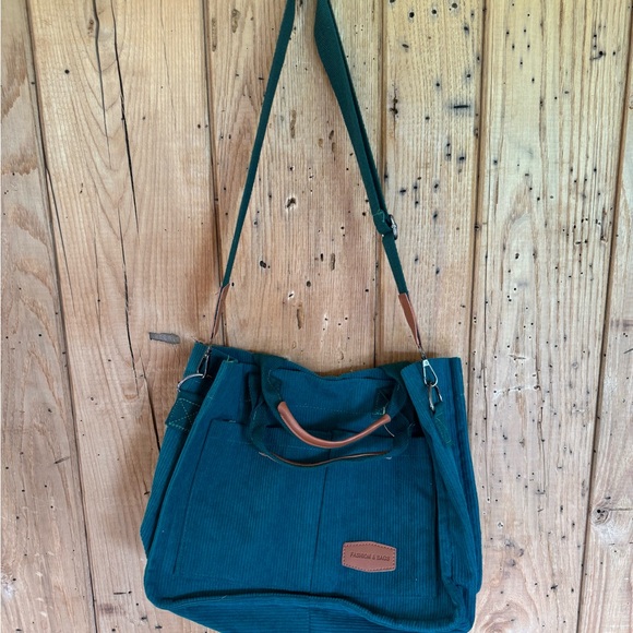 Cream/ Light Tan Corduroy Tote Bag with buttons (Bonus bag free) - Picture 12 of 12